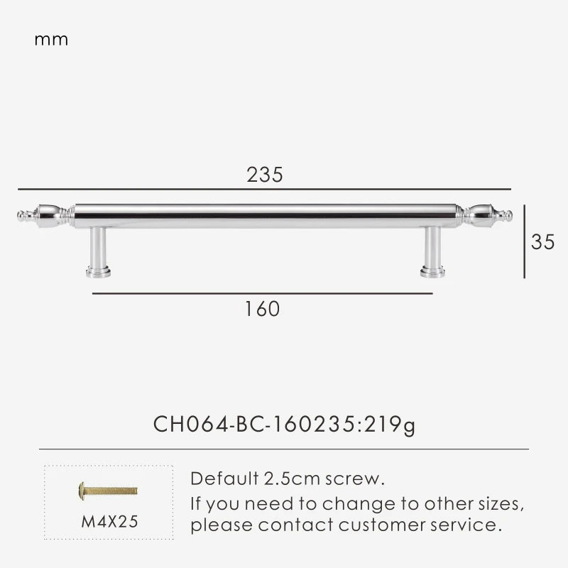 Brass Chrome Gold Handle – French Luxury Cabinet & Door Pull