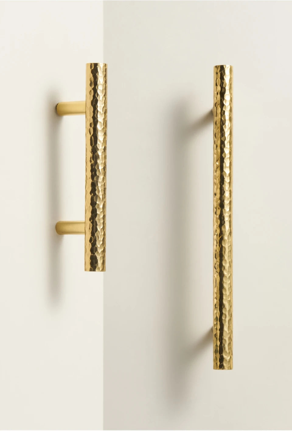 Solid Brass Hammered Handle – Handmade Cabinet & Drawer Pull