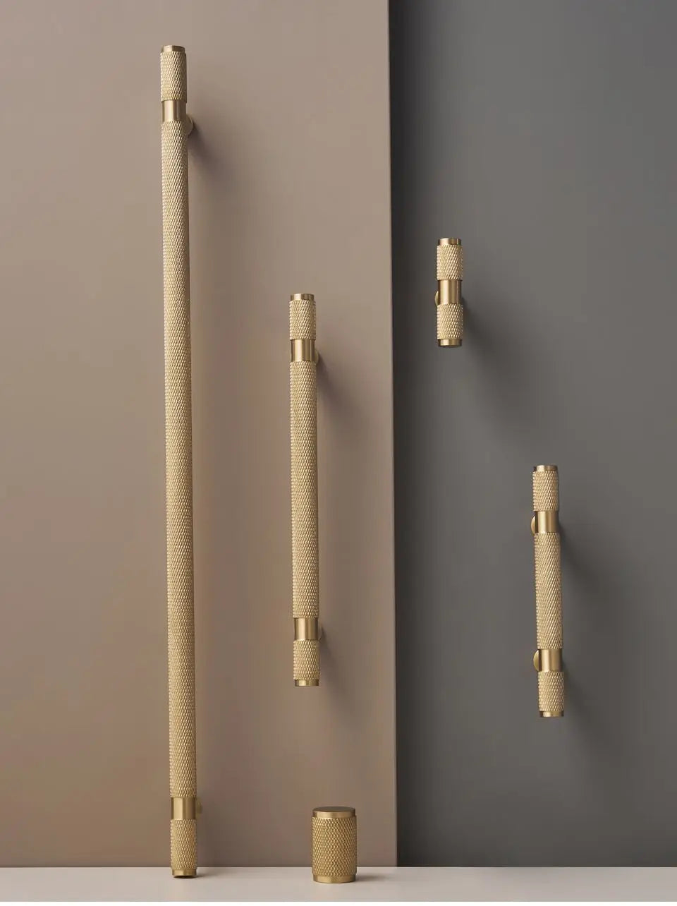 Brass Cross Knurled Handle – Diamond-Cut T-Bar Cabinet & Drawer Pull