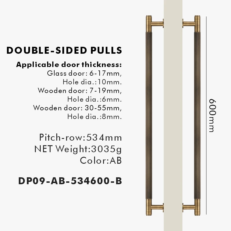 Brass Linear Door Pull Bar – Double or Single-Sided Handle