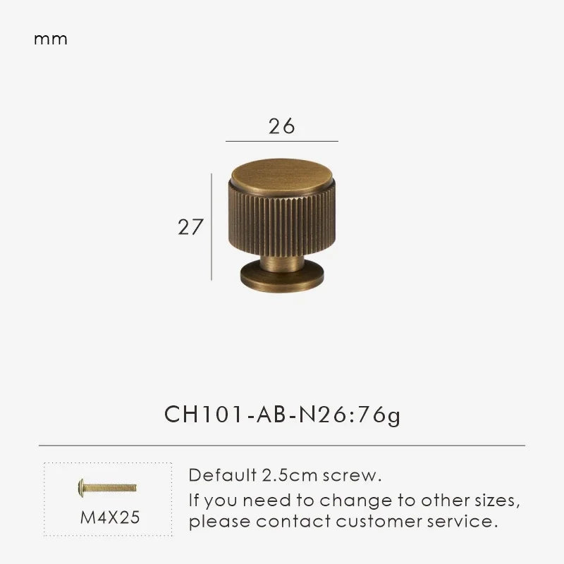 Solid Brass Linear Handle & Knob Set – Modern Textured Cabinet Pulls