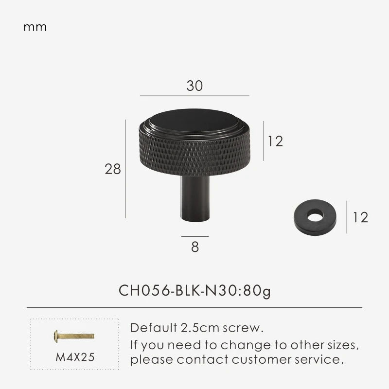 Solid Brass Knurled Handle – Diamond-Cut T-Bar & Long Pull