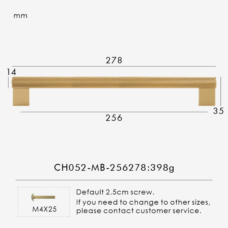 Solid Brass Linear Handle – Long T-Bar Cabinet & Drawer Pull