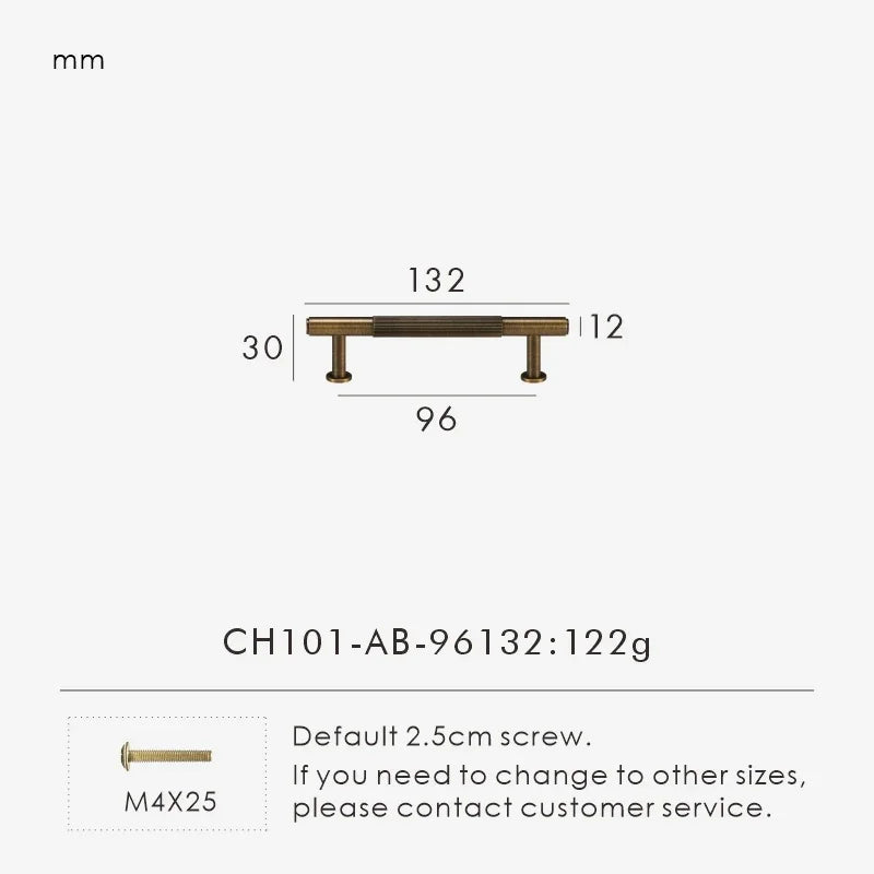 Solid Brass Linear Handle & Knob Set – Modern Textured Cabinet Pulls