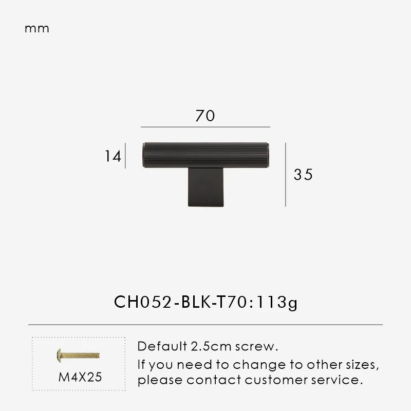 Solid Brass Linear Handle – Long T-Bar Cabinet & Drawer Pull