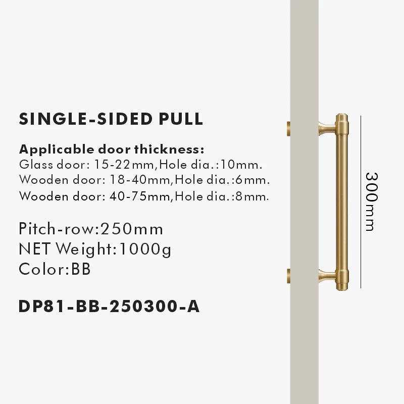 Solid Brass Door Pull Handle – Classical Style for Cabinets & Doors