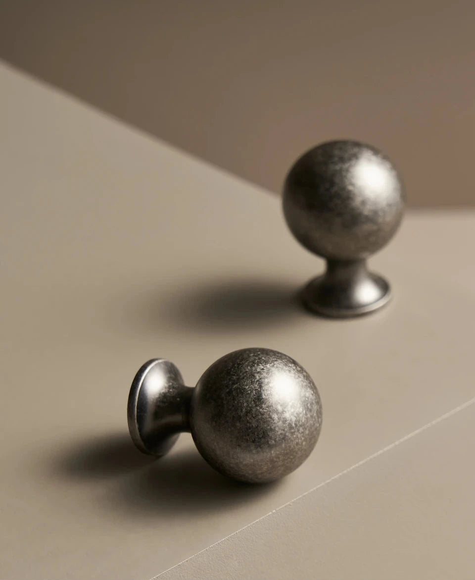 Antique Silver Brass Handle – Retro Round Arched Cabinet Pull