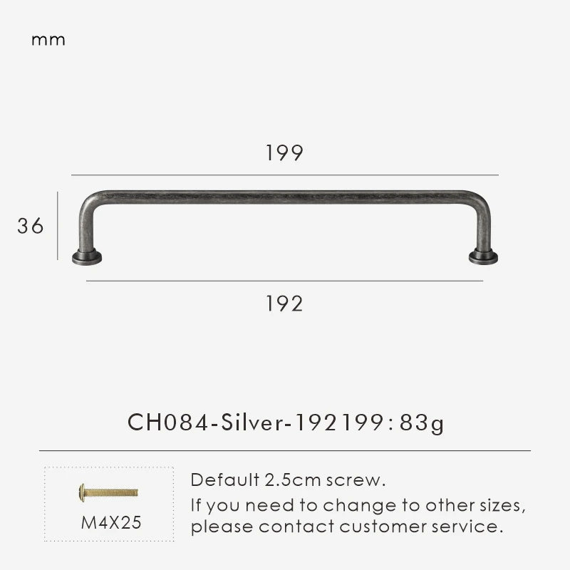 Antique Silver Brass Handle – Retro Round Arched Cabinet Pull