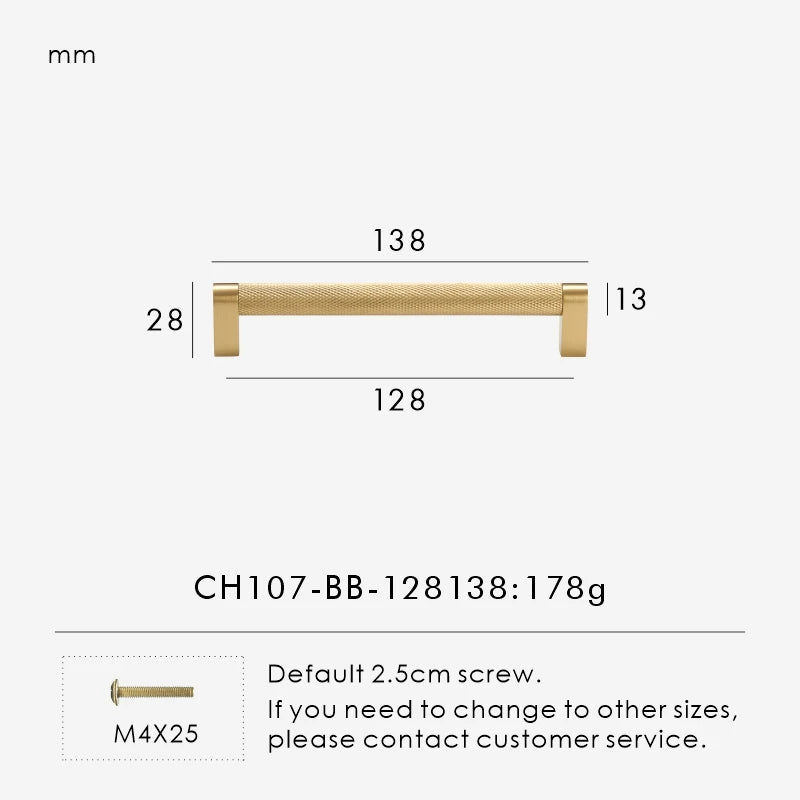 Solid Brass Knurled Knob – Modern Cabinet & Drawer Pull