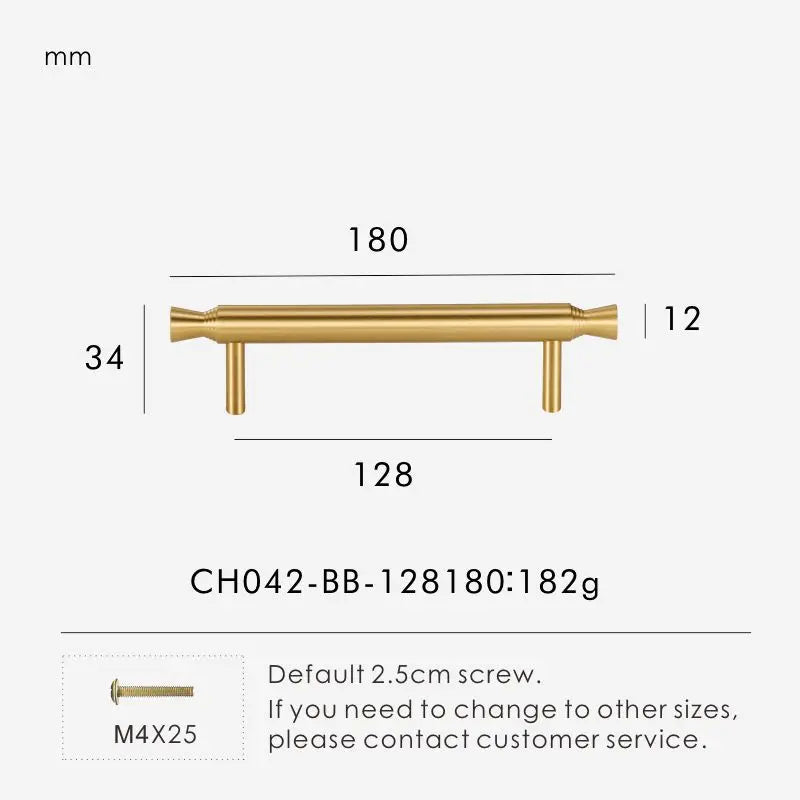 Solid Brass T-Bar Handle – Modern Long Cabinet & Drawer Pull