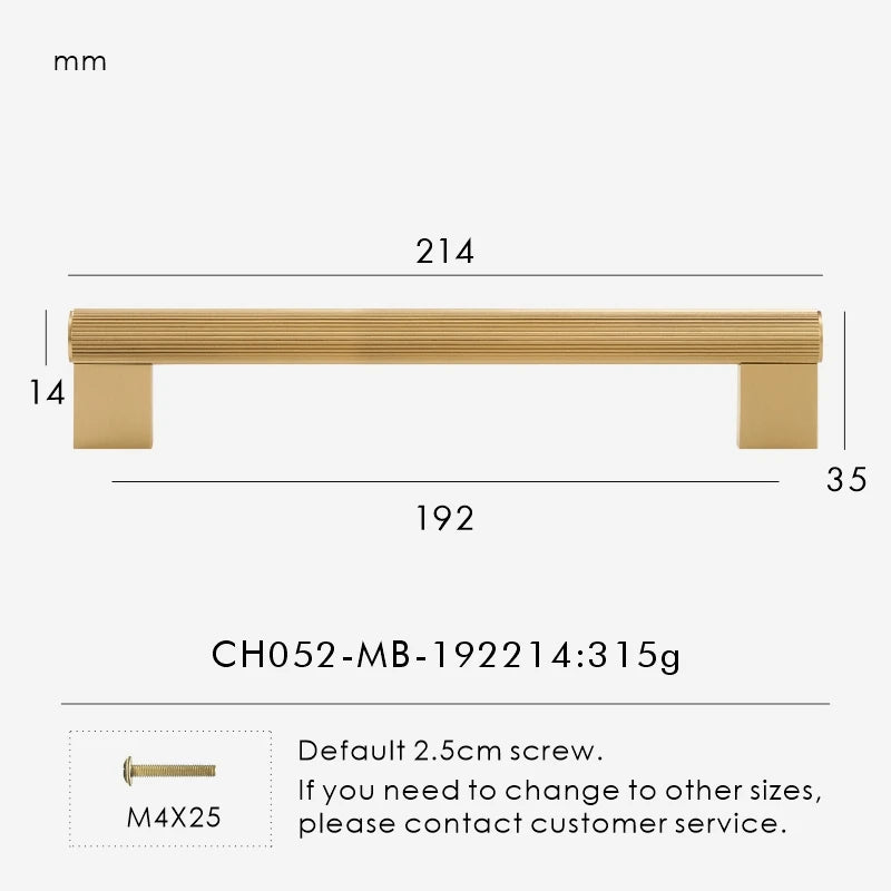 Solid Brass Linear Handle – Long T-Bar Cabinet & Drawer Pull