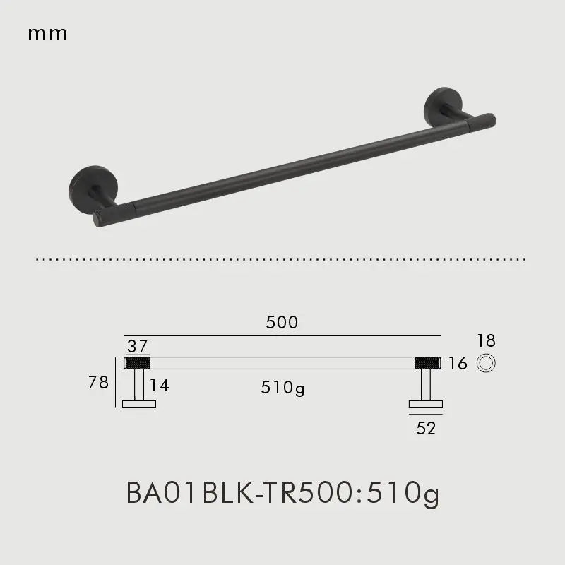 Brass Knurled Bathroom Accessories – Towel Bar, Hooks & Roll Holder Set