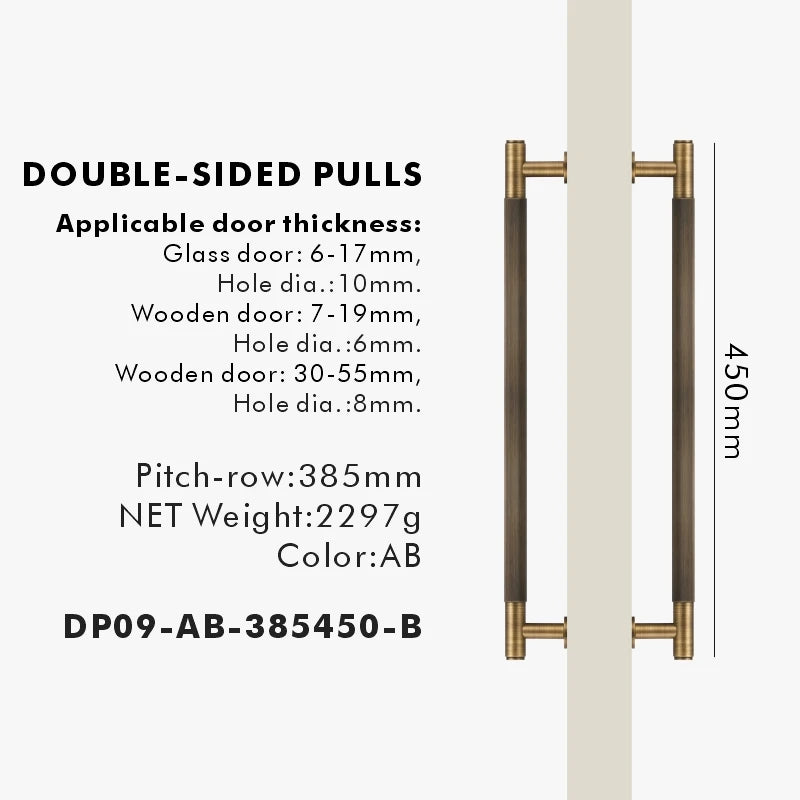 Brass Linear Door Pull Bar – Double or Single-Sided Handle