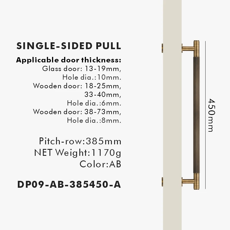 Brass Linear Door Pull Bar – Double or Single-Sided Handle