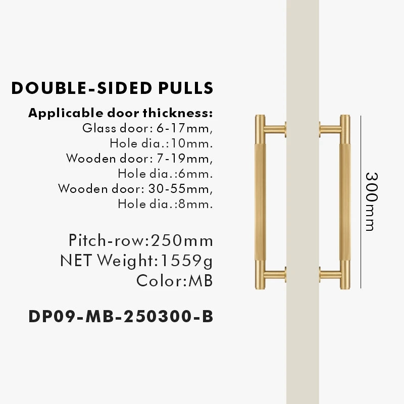 Brass Linear Door Pull Bar – Double or Single-Sided Handle