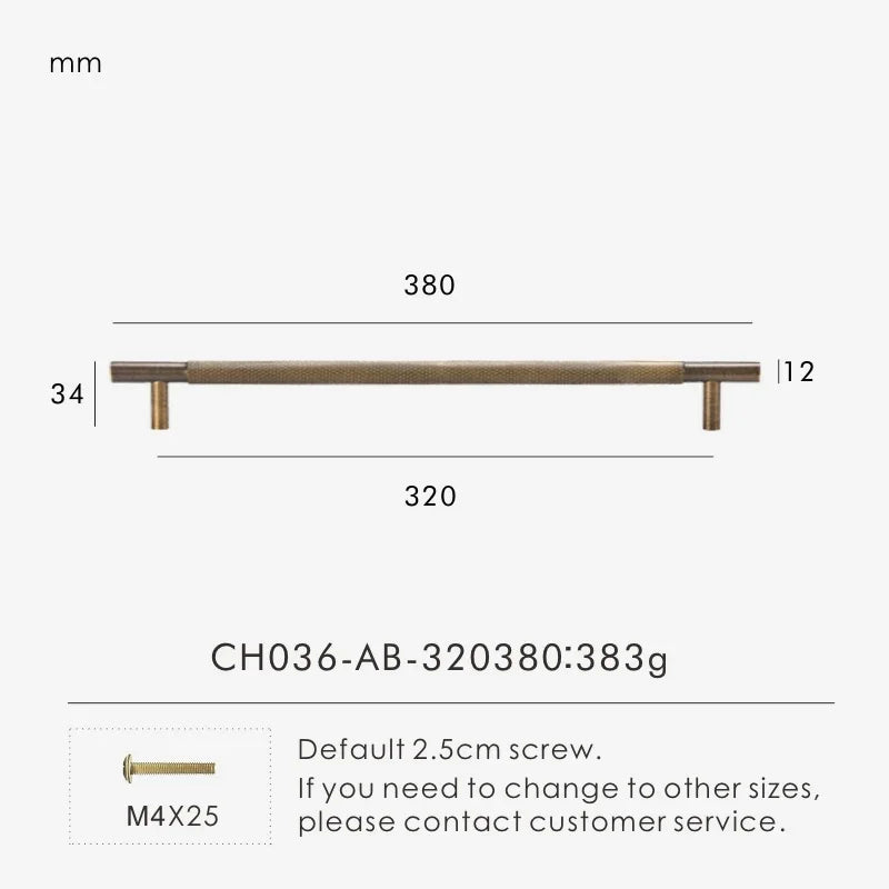 Solid Brass Cross Knurled Handle – Diamond-Cut T-Bar & Cabinet Knob