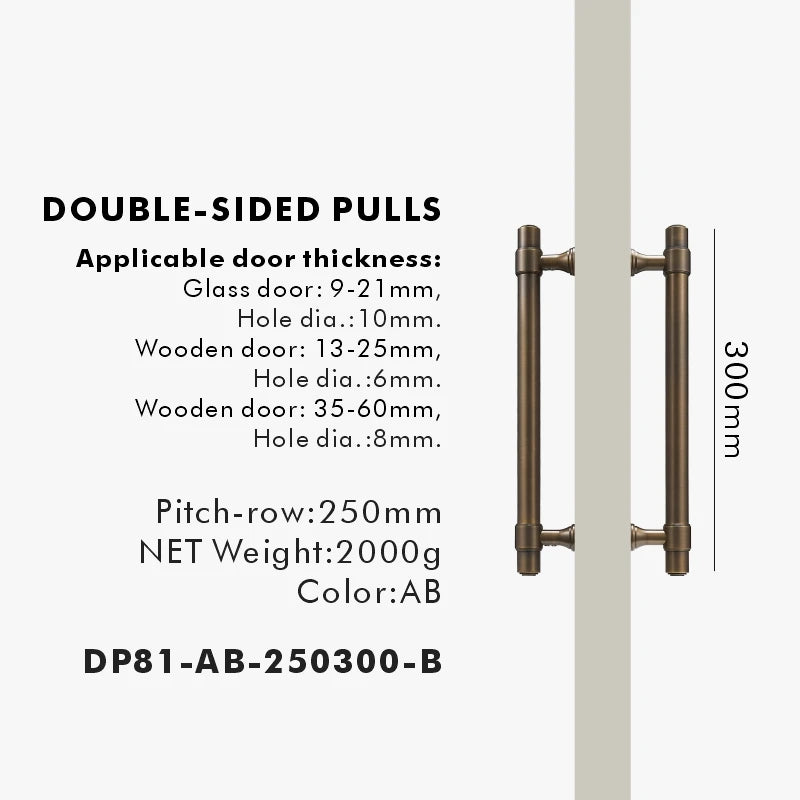 Solid Brass Door Pull Handle – Classical Style for Cabinets & Doors