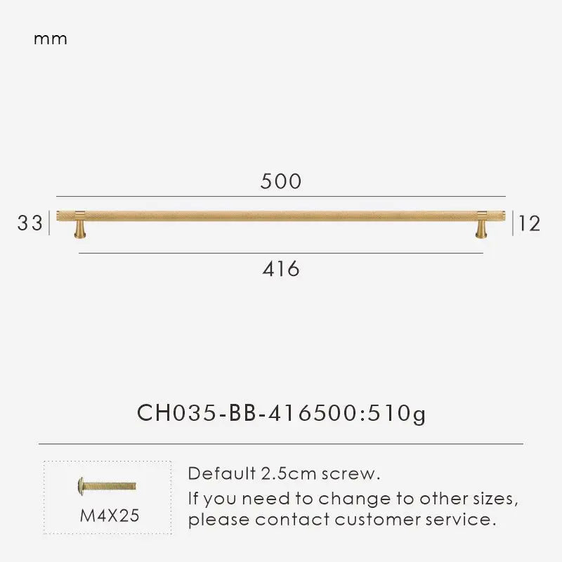 Brass Cross Knurled Handle – Diamond-Cut T-Bar Cabinet & Drawer Pull