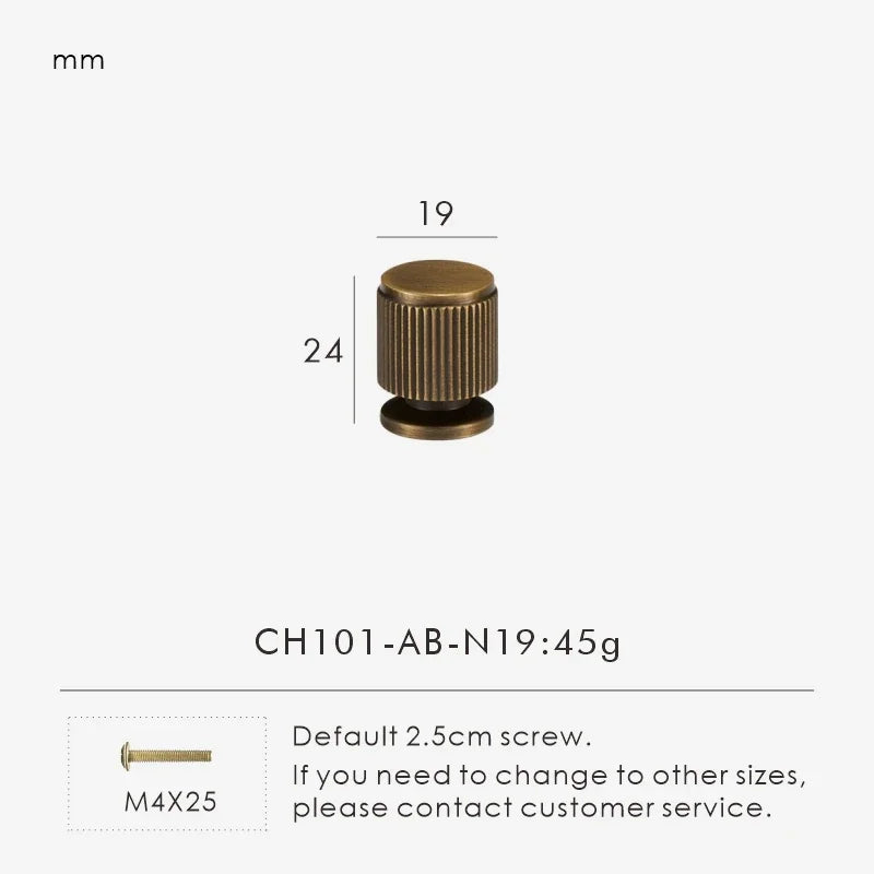 Solid Brass Linear Handle & Knob Set – Modern Textured Cabinet Pulls