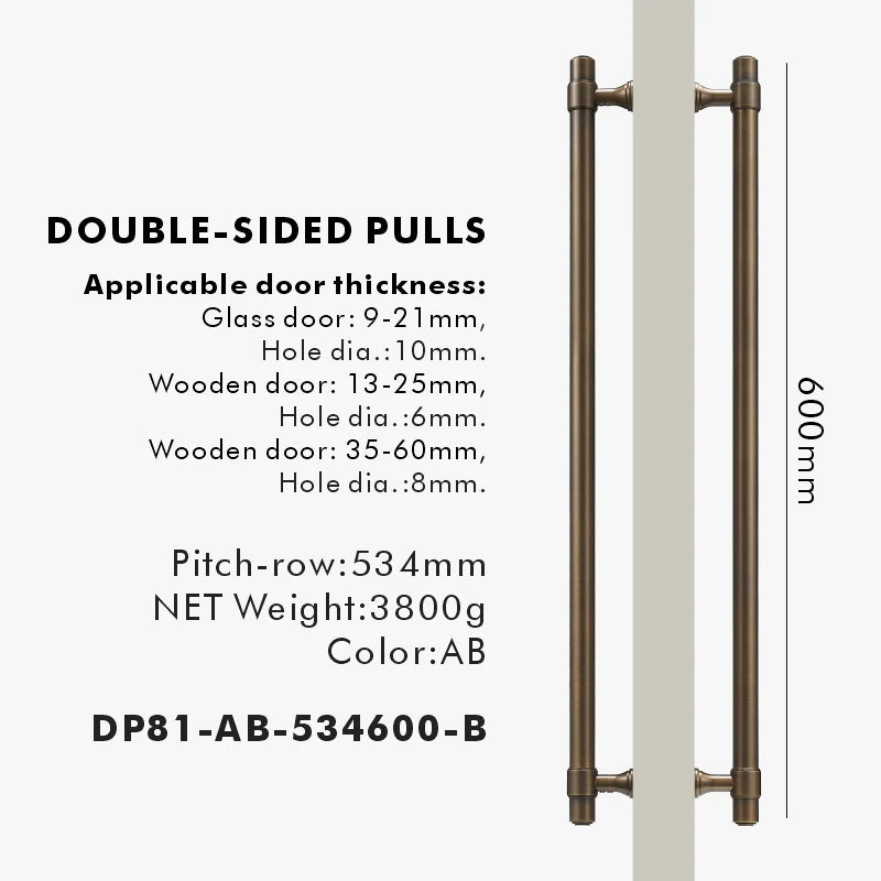 Solid Brass Door Pull Handle – Classical Style for Cabinets & Doors