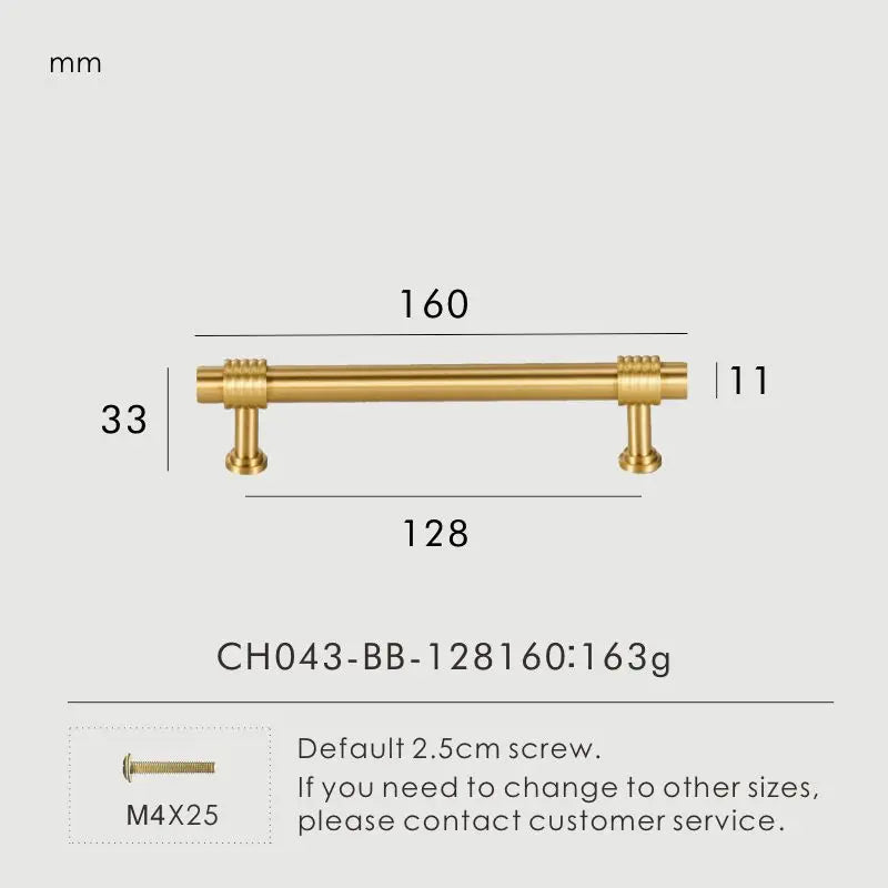 Solid Brass Rope Design Handle – Vintage T-Bar Cabinet & Drawer Pull