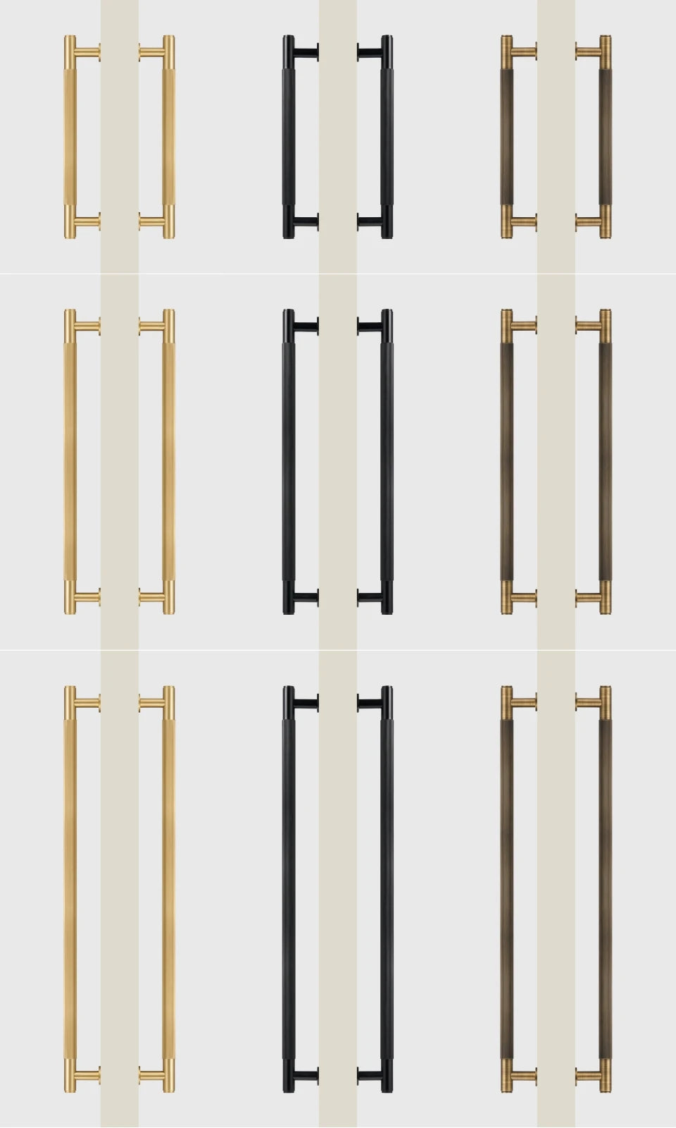 Brass Linear Door Pull Bar – Double or Single-Sided Handle