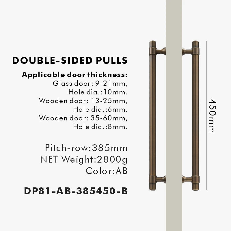 Solid Brass Door Pull Handle – Classical Style for Cabinets & Doors