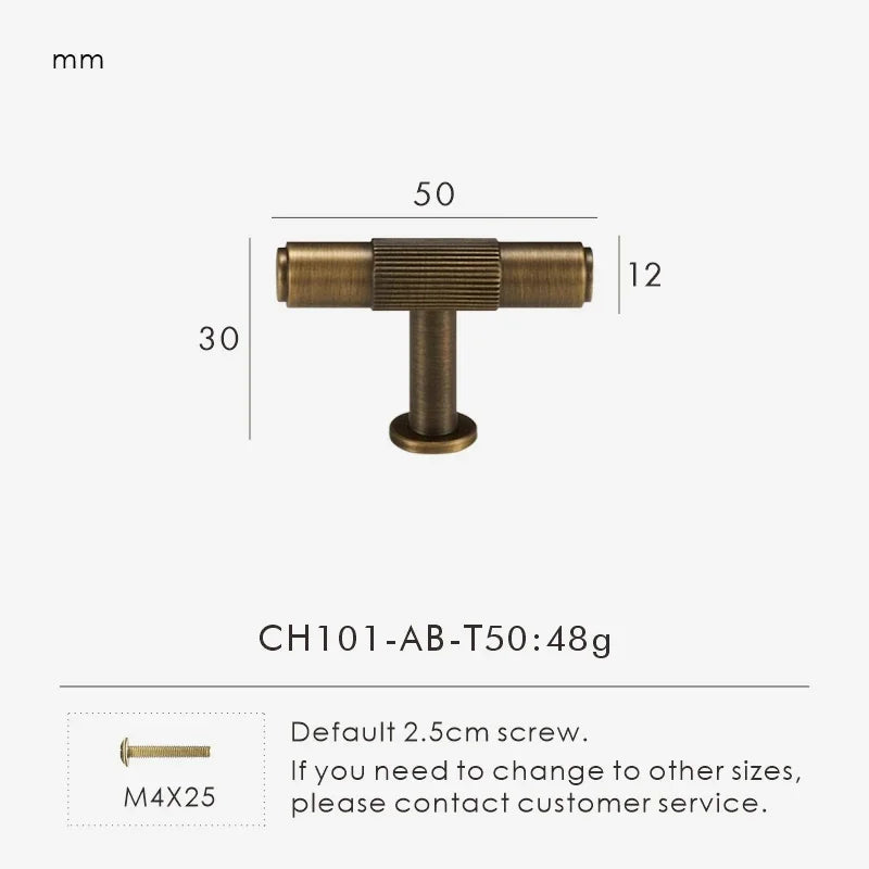 Solid Brass Linear Handle & Knob Set – Modern Textured Cabinet Pulls