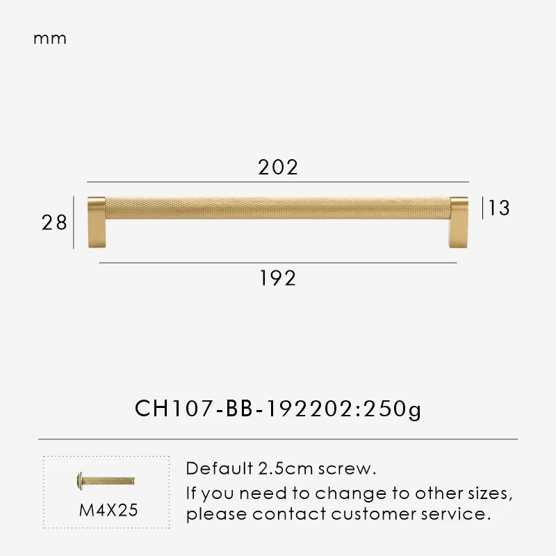 Solid Brass Knurled Knob – Modern Cabinet & Drawer Pull