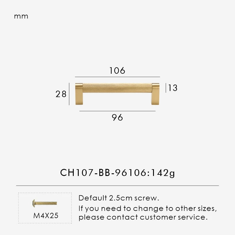 Solid Brass Knurled Knob – Modern Cabinet & Drawer Pull