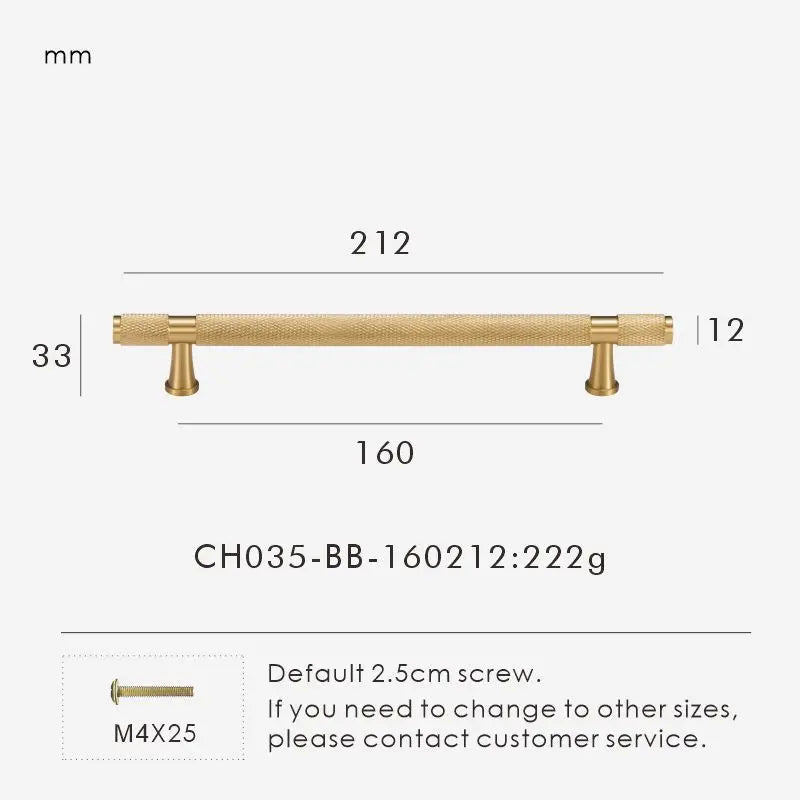 Brass Cross Knurled Handle – Diamond-Cut T-Bar Cabinet & Drawer Pull