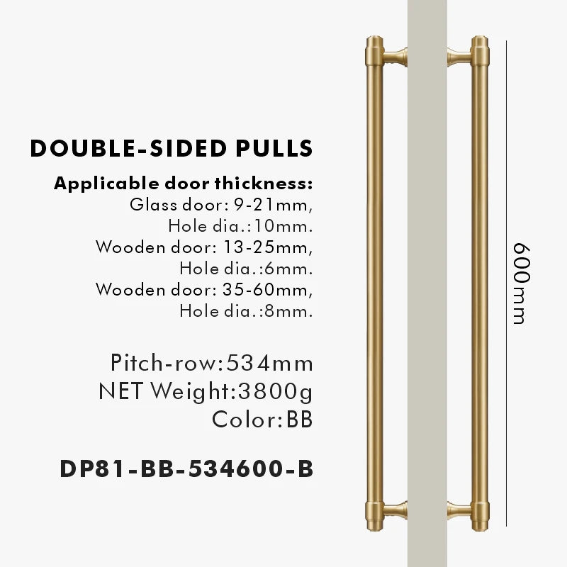 Solid Brass Door Pull Handle – Classical Style for Cabinets & Doors