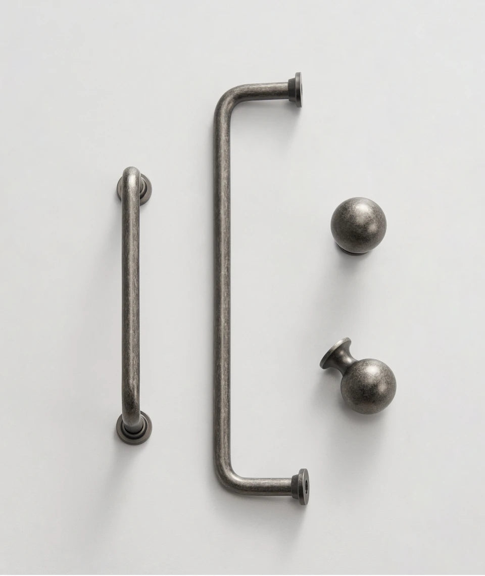 Antique Silver Brass Handle – Retro Round Arched Cabinet Pull