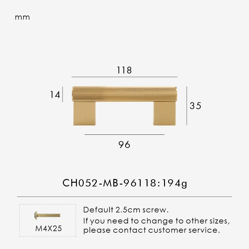 Solid Brass Linear Handle – Long T-Bar Cabinet & Drawer Pull