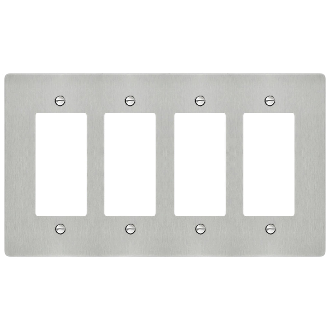 4-Gang Solid Brass Decorator Wall Plate / Outlet Cover (Decora/Rocker/GFCI)