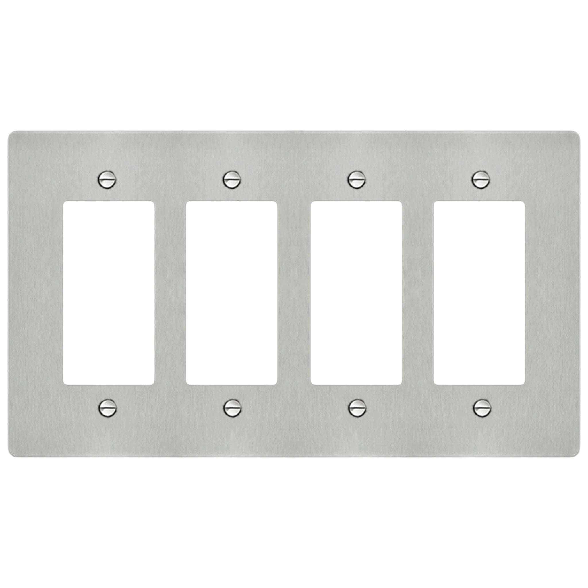 4-Gang Solid Brass Decorator Wall Plate / Outlet Cover (Decora/Rocker/GFCI)