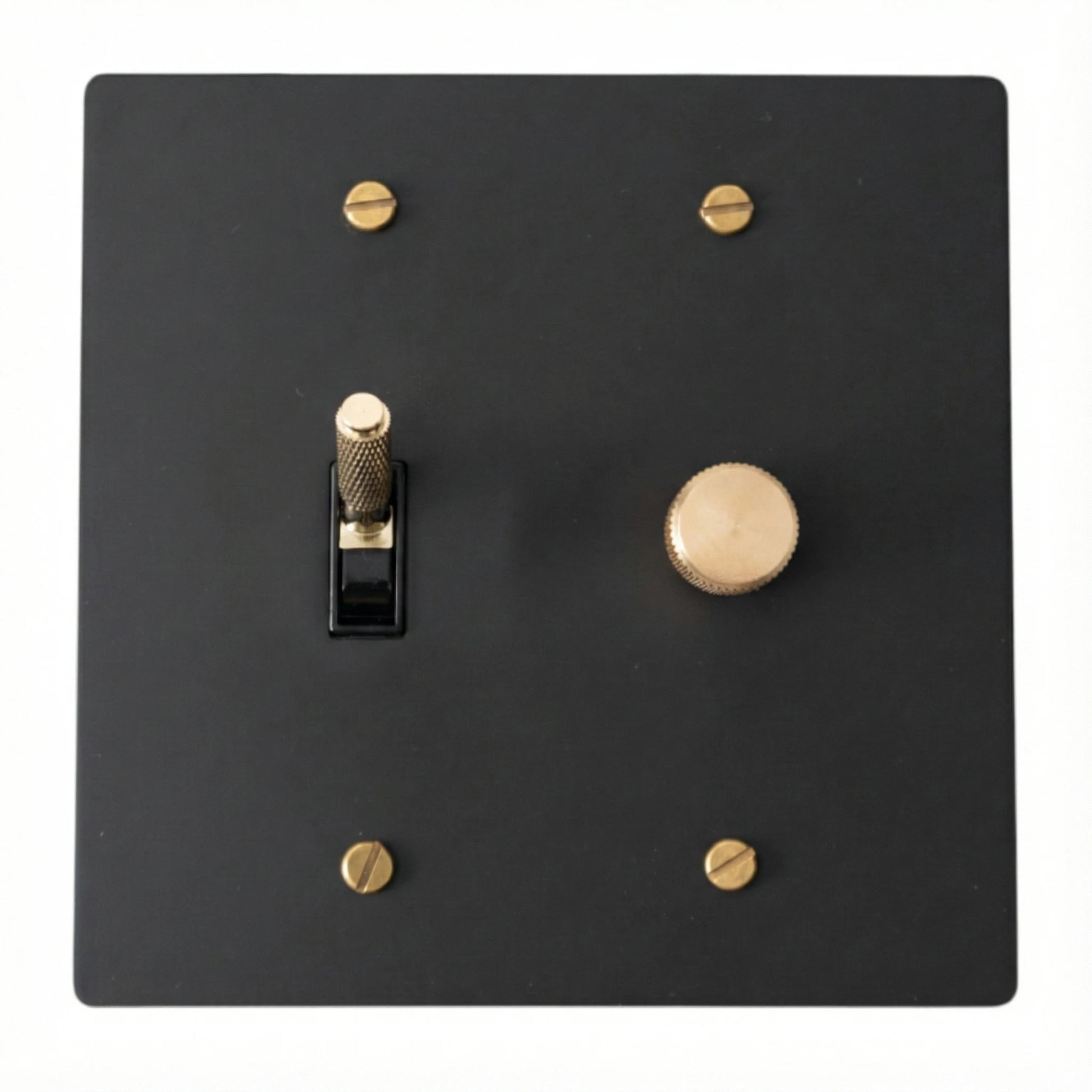 2 gang combo toggle light switch and rotary dimmer