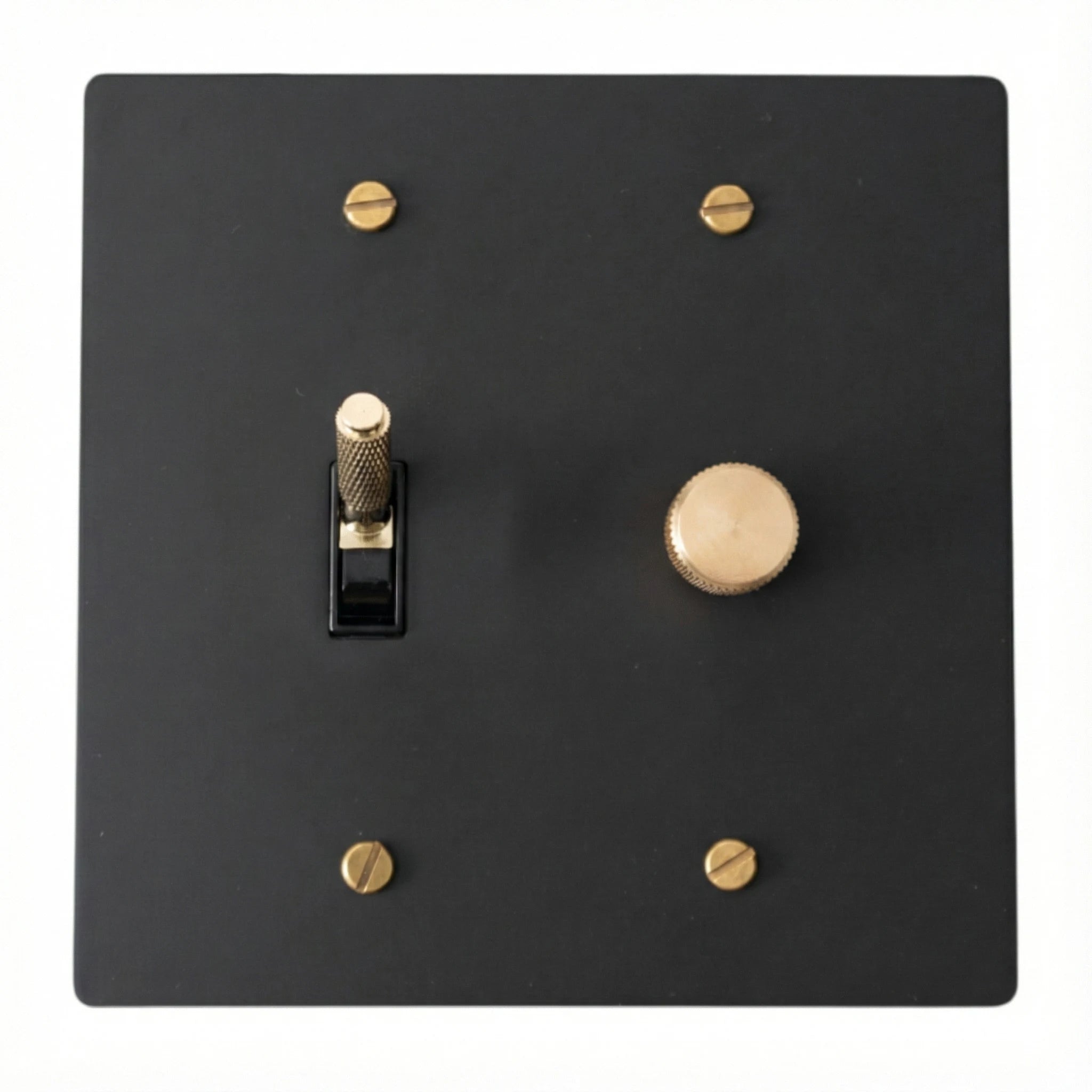 2 gang combo toggle light switch and rotary dimmer