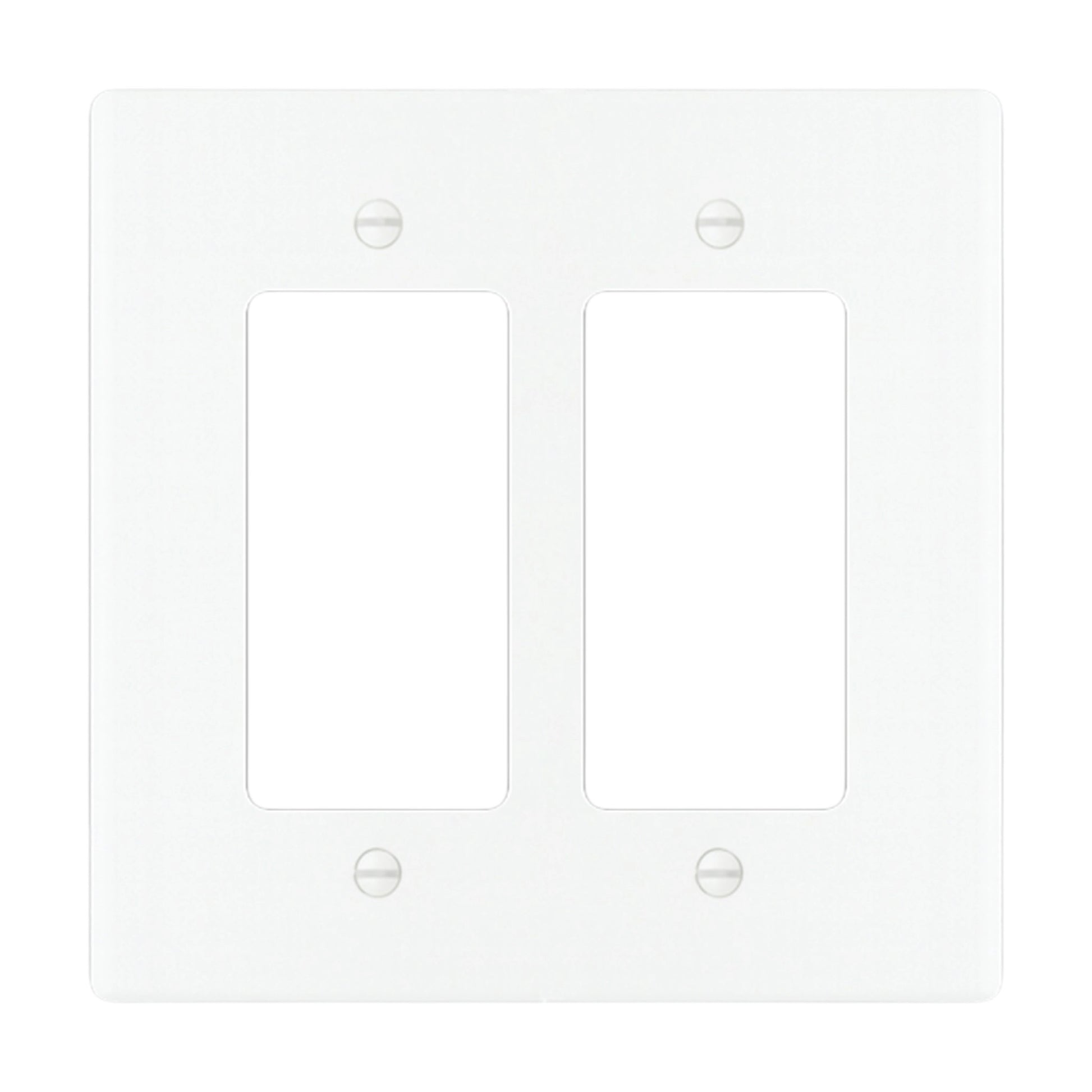 2-gang Decora wall plate in White finish (coated brass)