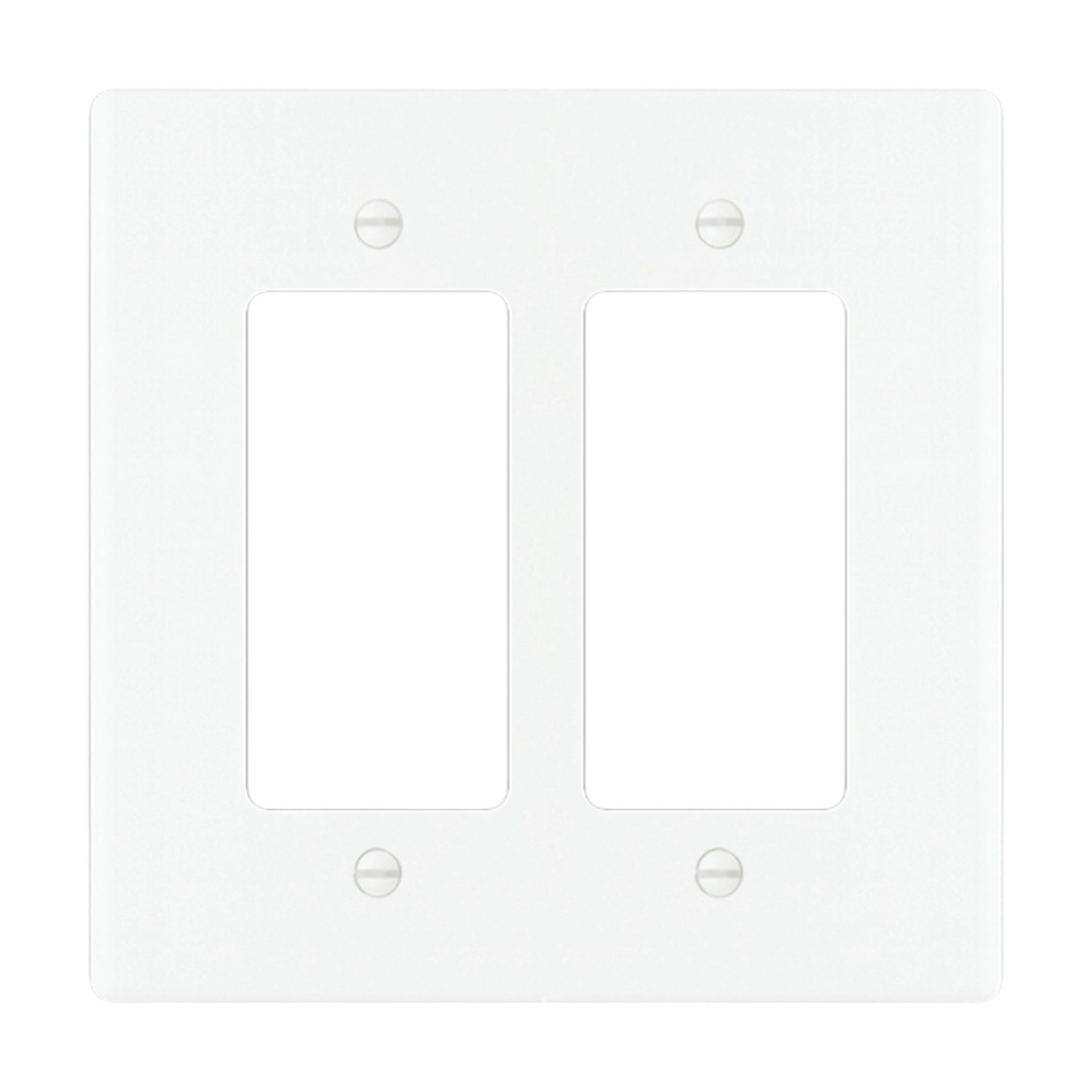 2-gang Decora wall plate in White finish (coated brass)
