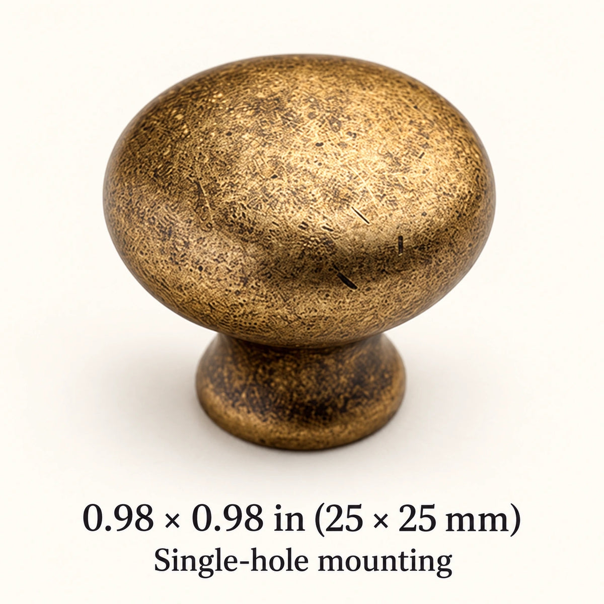 Small mushroom cabinet knob, 0.98 × 0.98 in (25 × 25 mm)