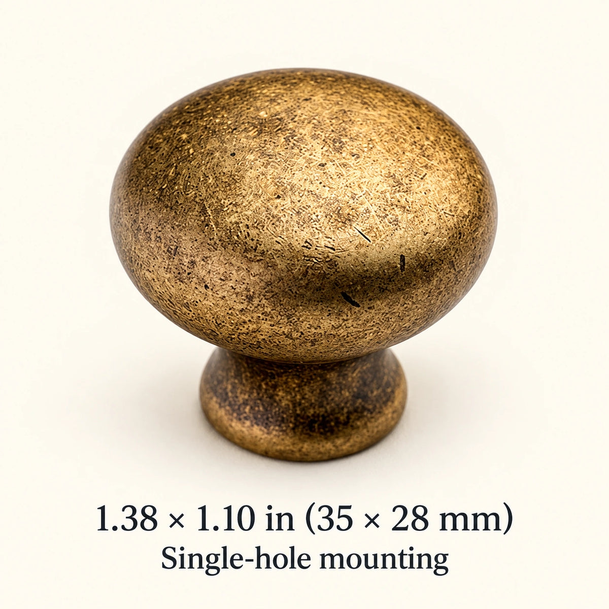 Large mushroom cabinet knob, 1.38 × 1.10 in (35 × 28 mm)