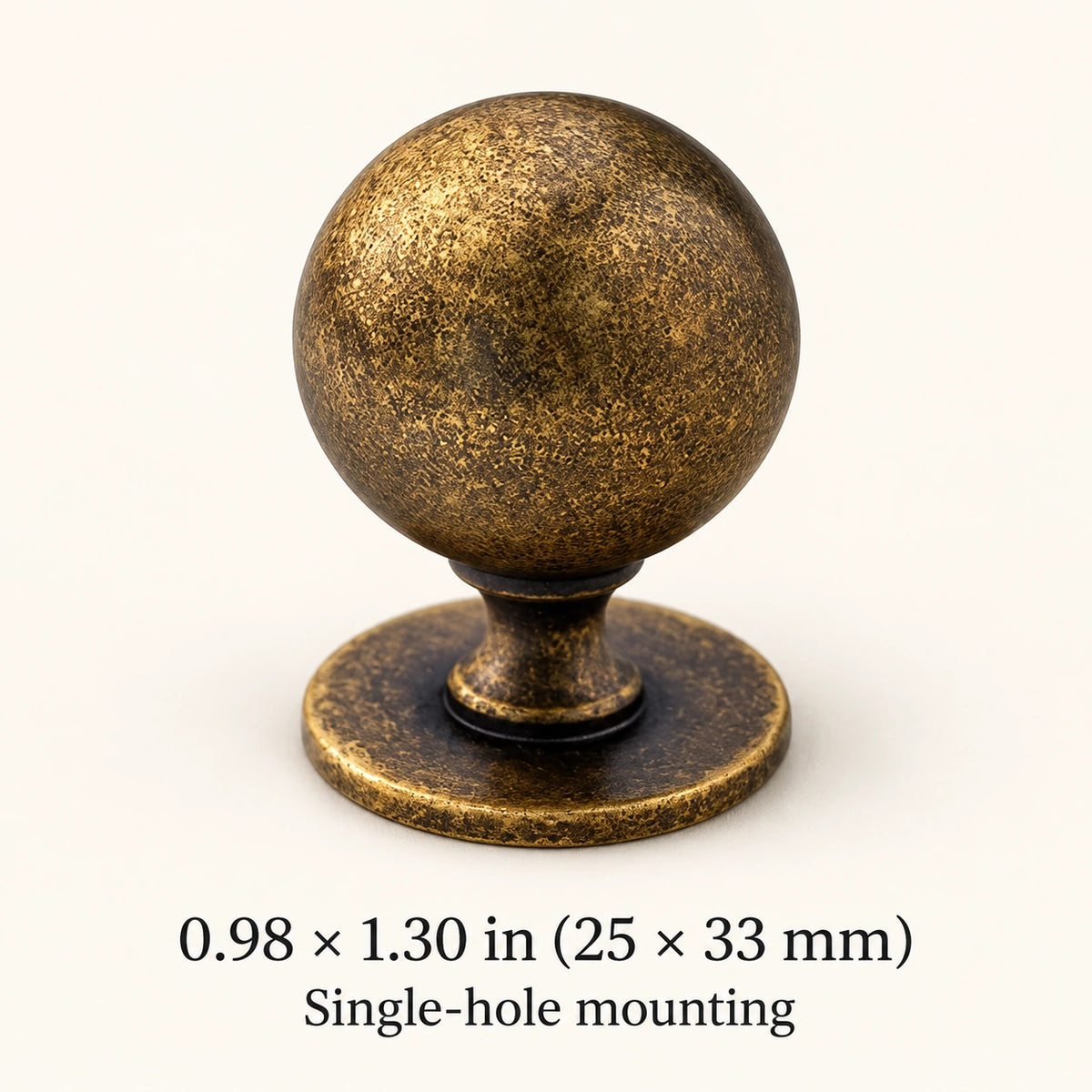 Ball cabinet knob, 0.98 × 1.30 in (25 × 33 mm)