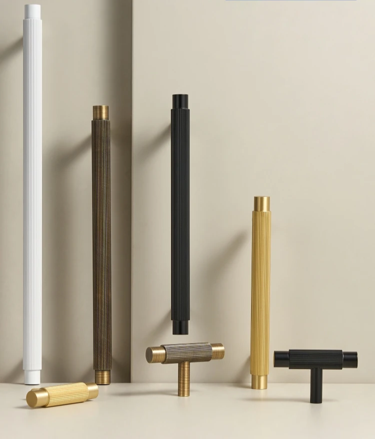 Solid Brass Linear Handle – Modern T-Bar Cabinet & Drawer Pull