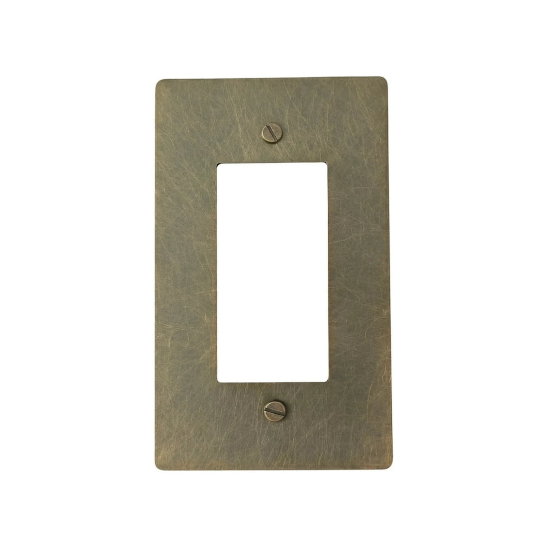 GetSwitches 1-gang decorator wall plate sample in Aged Bronze (Hand-Brushed), plate only.