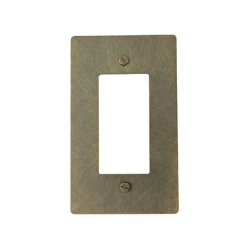 GetSwitches 1-gang decorator wall plate sample in Aged Bronze (Hand-Brushed), plate only.
