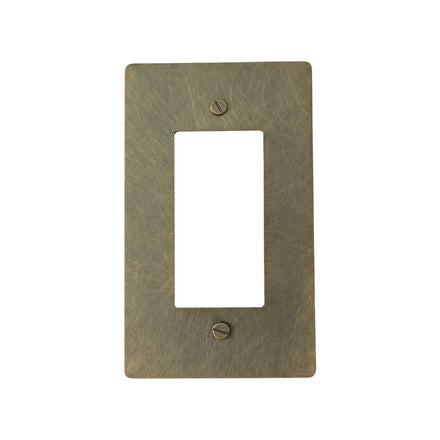 GetSwitches 1-gang decorator wall plate sample in Aged Bronze (Hand-Brushed), plate only.