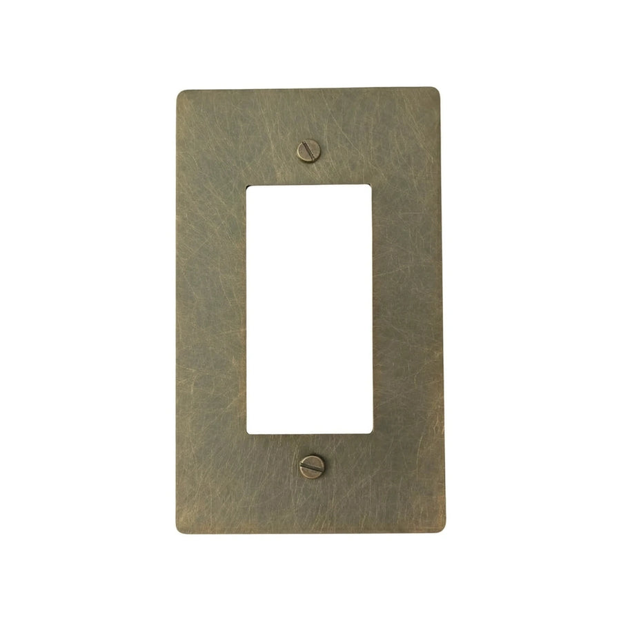 GetSwitches 1-gang decorator wall plate sample in Aged Bronze (Hand-Brushed), plate only.