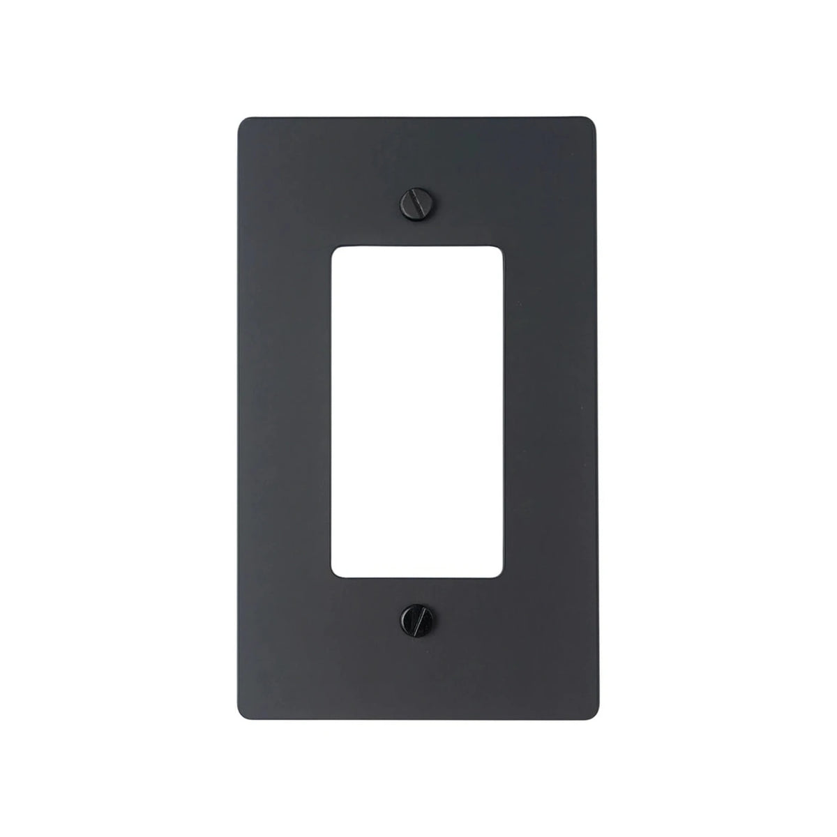 GetSwitches 1-gang decorator wall plate sample in Matte Black, plate only.
