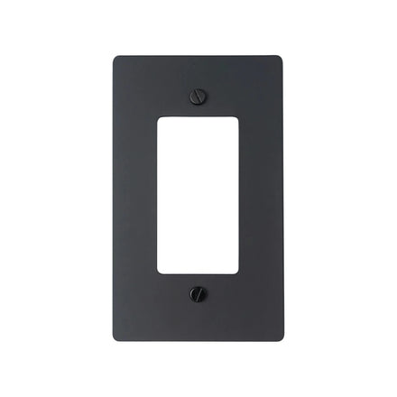 GetSwitches 1-gang decorator wall plate sample in Matte Black, plate only.